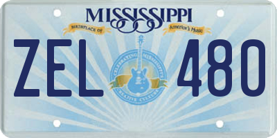 MS license plate ZEL480