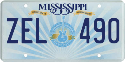 MS license plate ZEL490