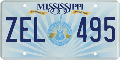 MS license plate ZEL495
