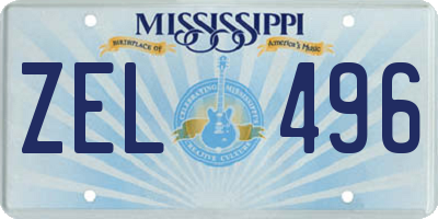 MS license plate ZEL496