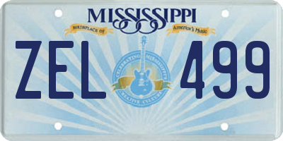 MS license plate ZEL499