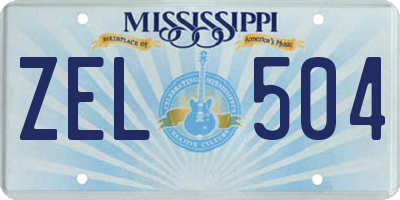 MS license plate ZEL504