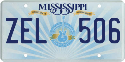 MS license plate ZEL506