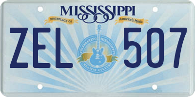 MS license plate ZEL507