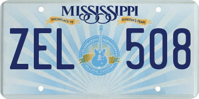 MS license plate ZEL508