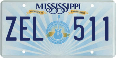 MS license plate ZEL511