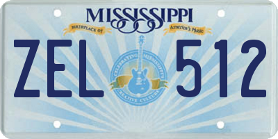 MS license plate ZEL512