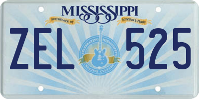 MS license plate ZEL525