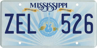 MS license plate ZEL526