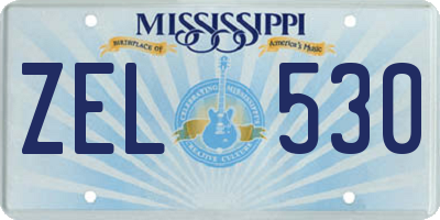 MS license plate ZEL530