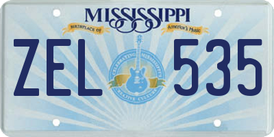 MS license plate ZEL535