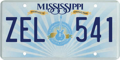 MS license plate ZEL541