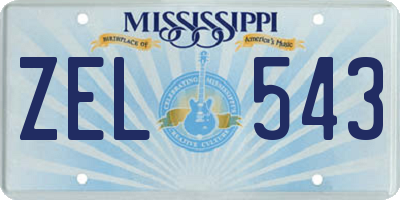 MS license plate ZEL543