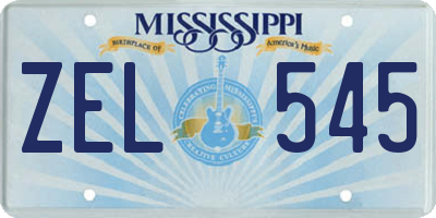 MS license plate ZEL545