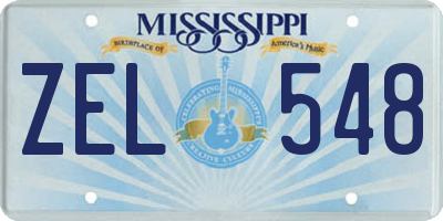 MS license plate ZEL548