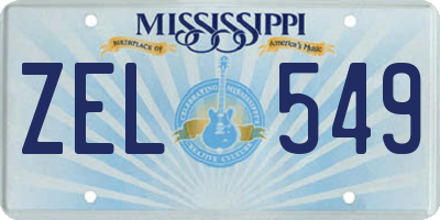 MS license plate ZEL549