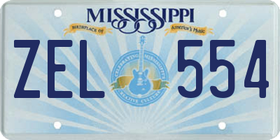 MS license plate ZEL554