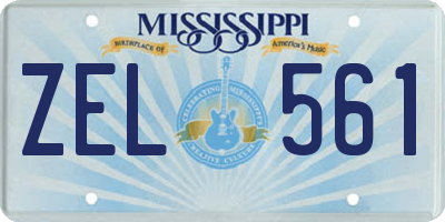 MS license plate ZEL561