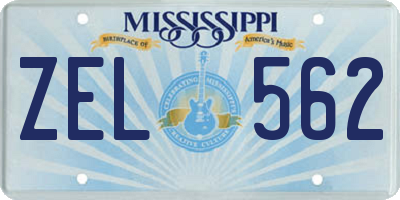 MS license plate ZEL562