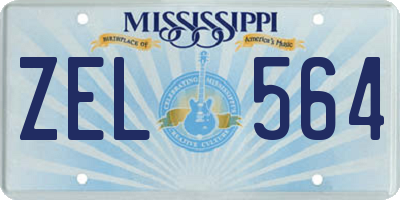 MS license plate ZEL564