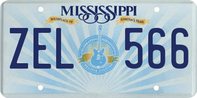 MS license plate ZEL566