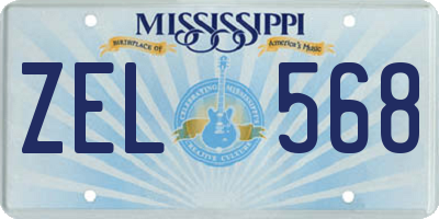 MS license plate ZEL568