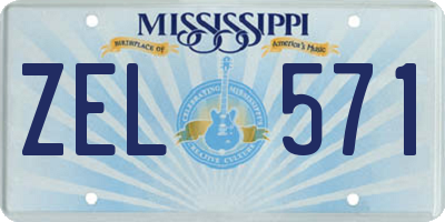 MS license plate ZEL571