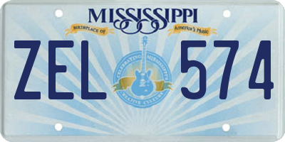 MS license plate ZEL574