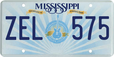 MS license plate ZEL575