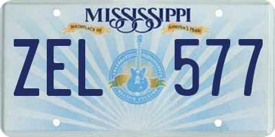 MS license plate ZEL577