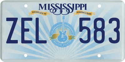 MS license plate ZEL583