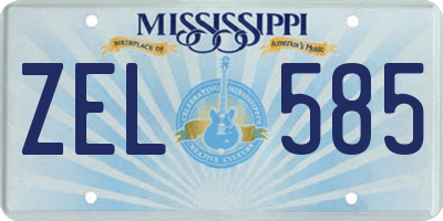 MS license plate ZEL585