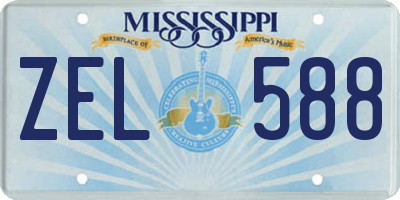MS license plate ZEL588