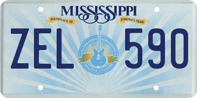 MS license plate ZEL590