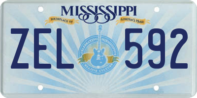 MS license plate ZEL592