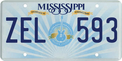MS license plate ZEL593
