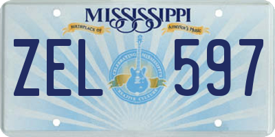 MS license plate ZEL597