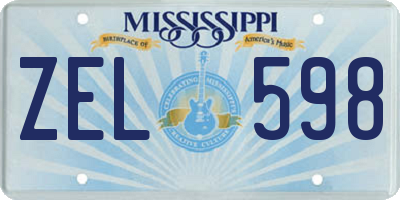 MS license plate ZEL598