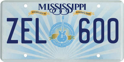 MS license plate ZEL600