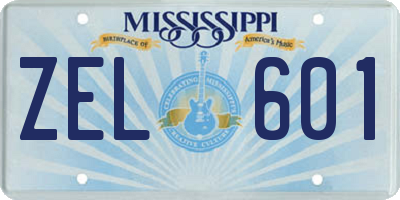 MS license plate ZEL601