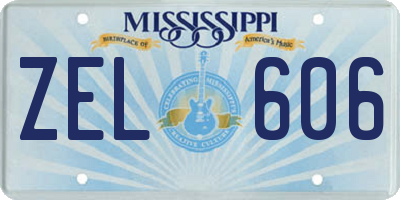 MS license plate ZEL606