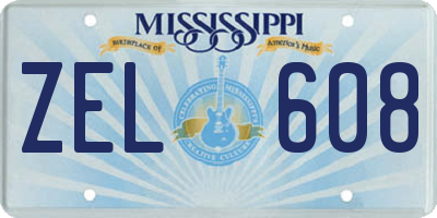 MS license plate ZEL608
