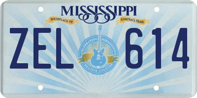 MS license plate ZEL614