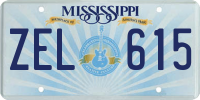 MS license plate ZEL615