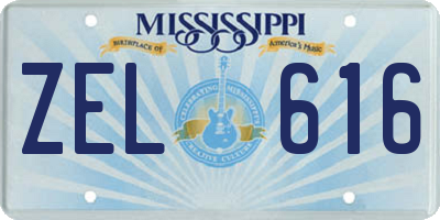MS license plate ZEL616
