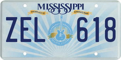 MS license plate ZEL618