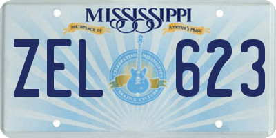 MS license plate ZEL623
