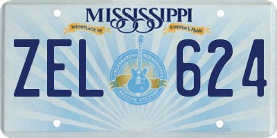 MS license plate ZEL624