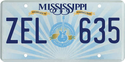 MS license plate ZEL635