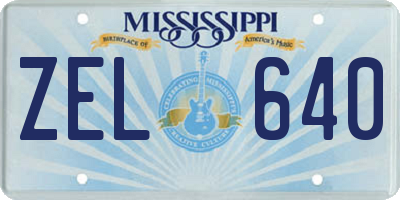 MS license plate ZEL640